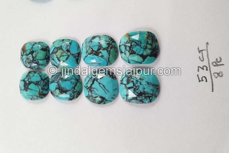 Black Spiderweb Turquoise Rose Cut Slices