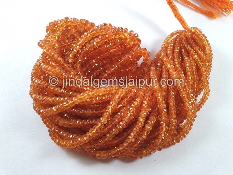 Mandarin Garnet Faceted Roundelle Beads
