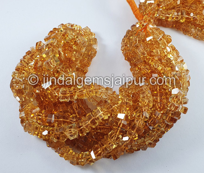 Citrine Faceted Irregular Roundelle Shape Beads