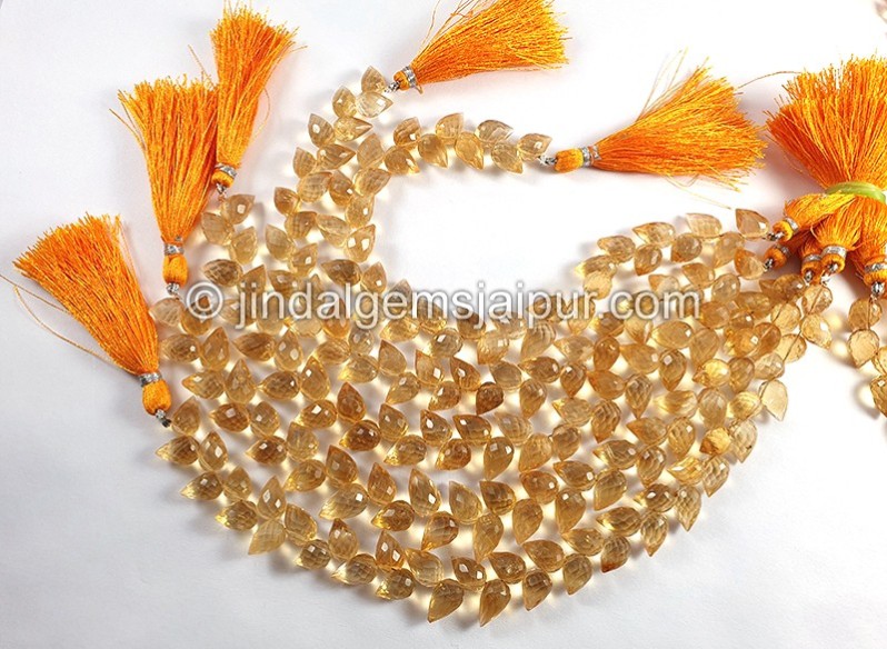 Deep Citrine Faceted Tulip Drops Shape Beads