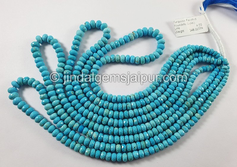 Turquoise Faceted Roundelle Shape Beads