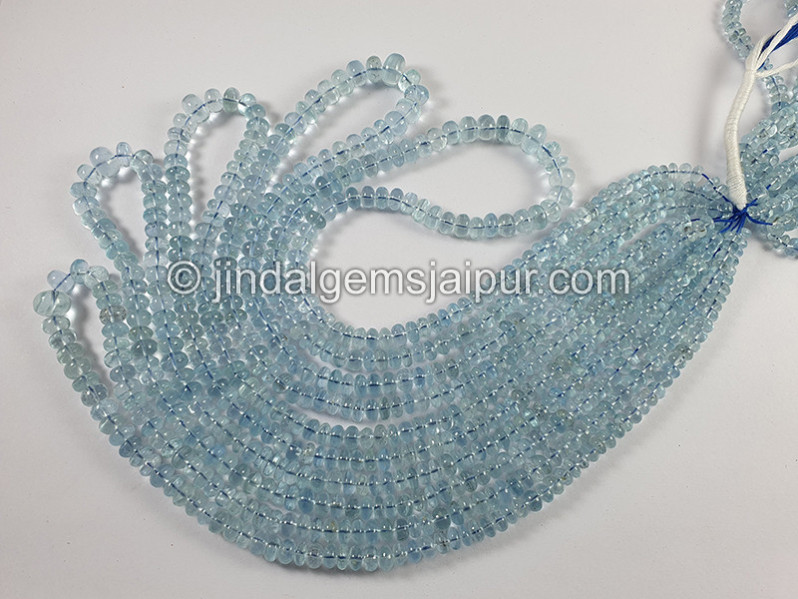 Aquamarine Smooth Roundelle Shape Beads