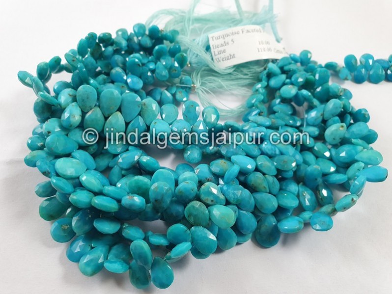 Turquoise Faceted Pear Shape Beads