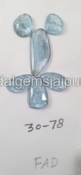 Aquamarine Rose Cut Slices