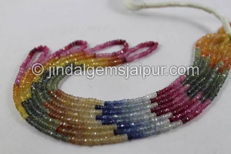 Multi Sapphire Faceted Roundelle