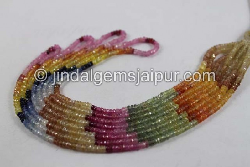 Multi Sapphire Faceted Roundelle