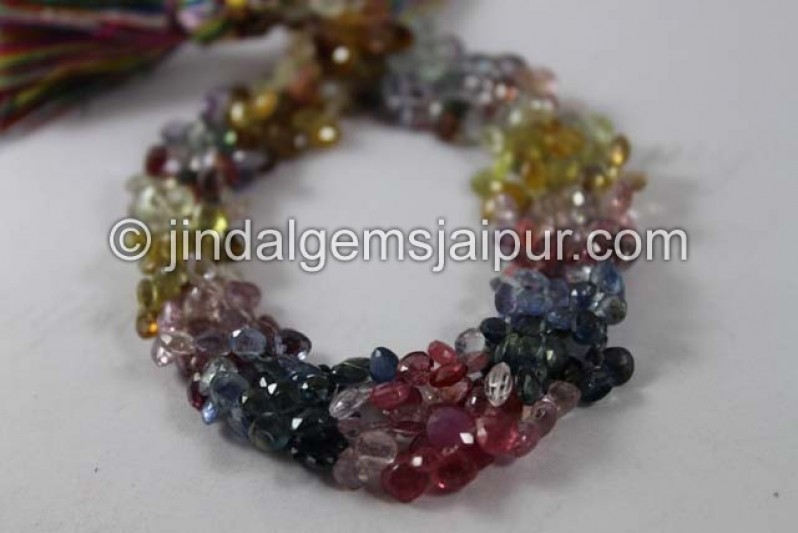 Multi Sapphire Faceted Heart