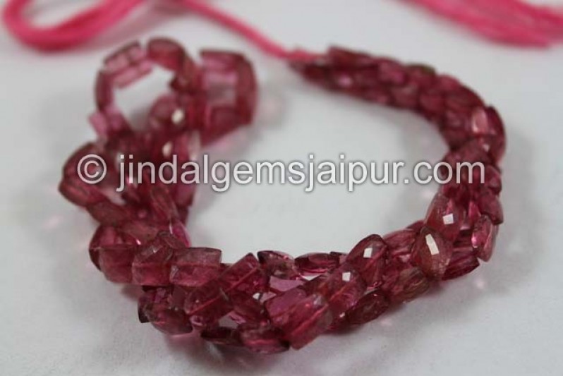 Rubellite Faceted Chicklet Shape Beads