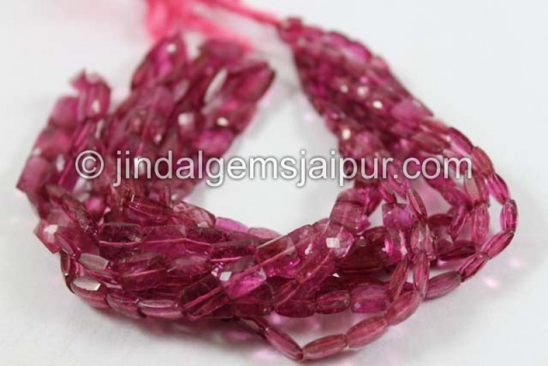 Rubellite Faceted Chicklet Shape Beads