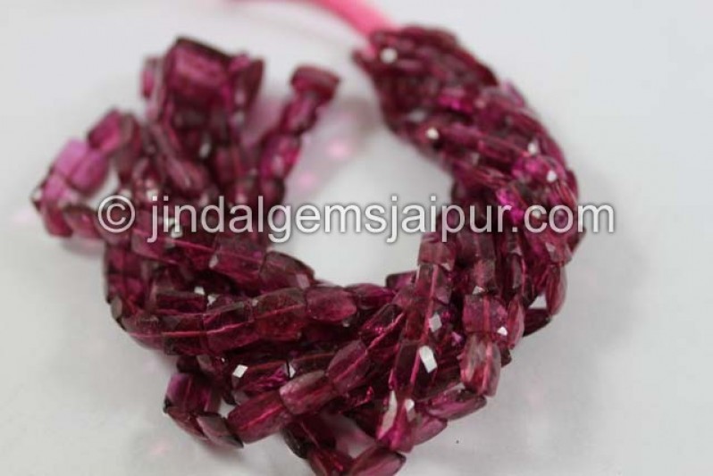 Rubellite Faceted Chicklet Shape Beads