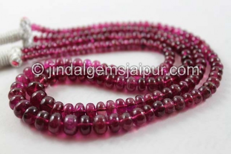 Rubellite Smooth Roundelle Shape Beads
