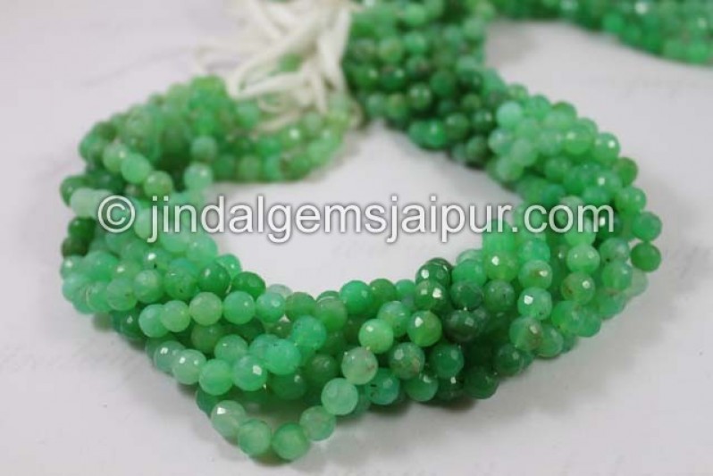 Chrysoprase Far Faceted Round Shape Beads