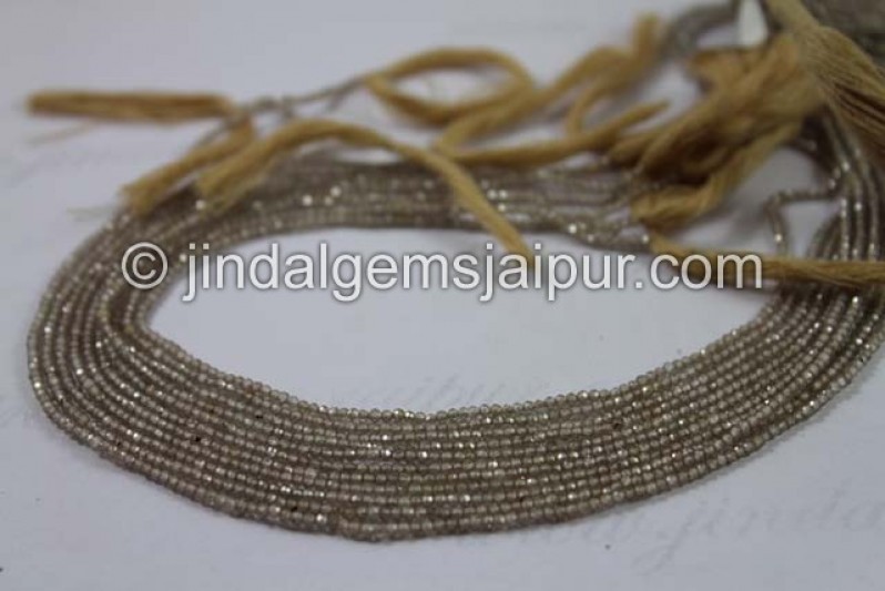 Champagne Zircon Micro Cut Round Beads