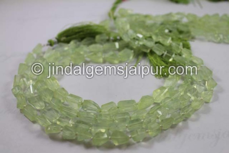 Prehnite Faceted Nugget Shape Beads