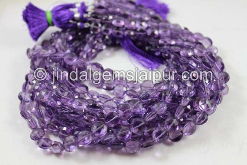 Amethyst Faceted Coin Beads