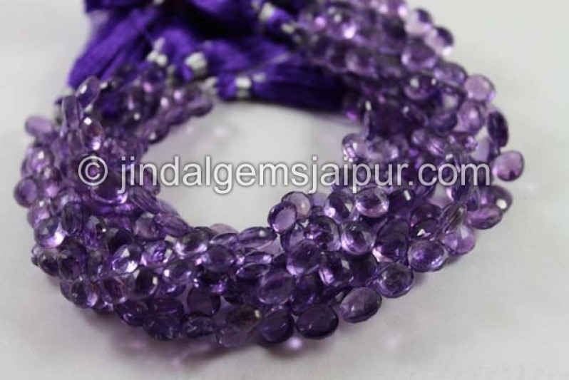 Amethyst Faceted Heart Beads