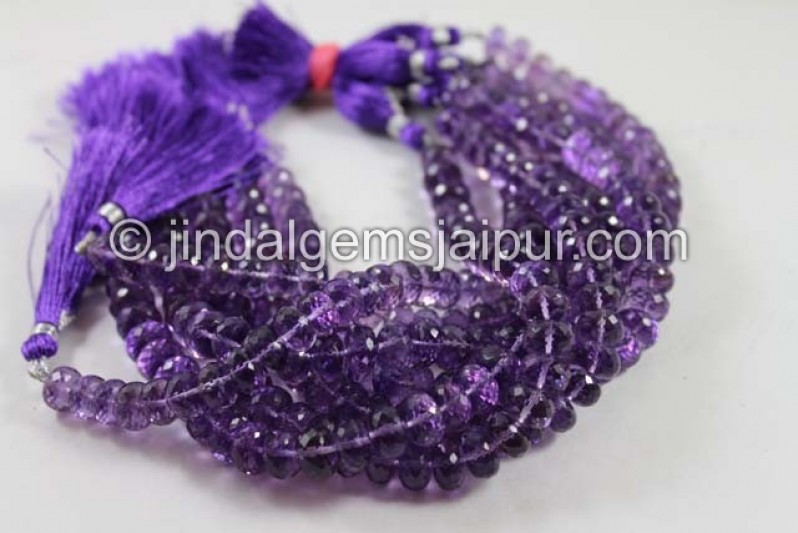 Amethyst Far Faceted Roundelle Beads