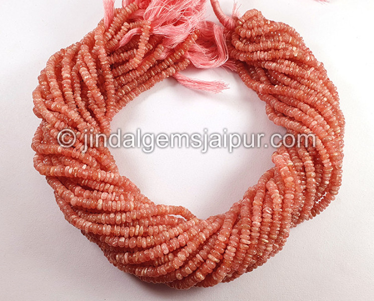 Rhodochrosite Smooth Roundelle Shape Beads
