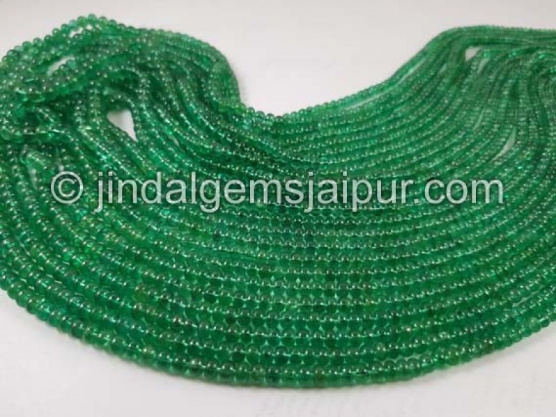 Emerald Smooth Roundelle Beads 3-5.5 MM
