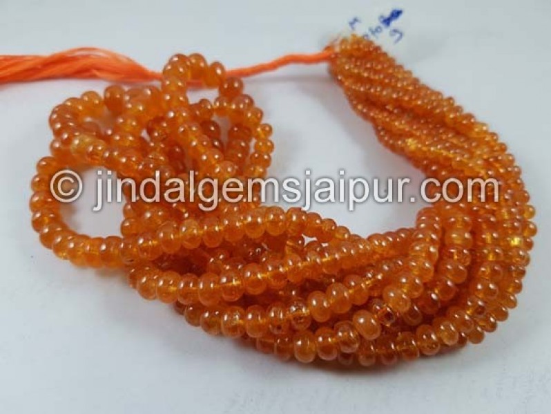 Mandarin Garnet Far Smooth Roundelle Beads