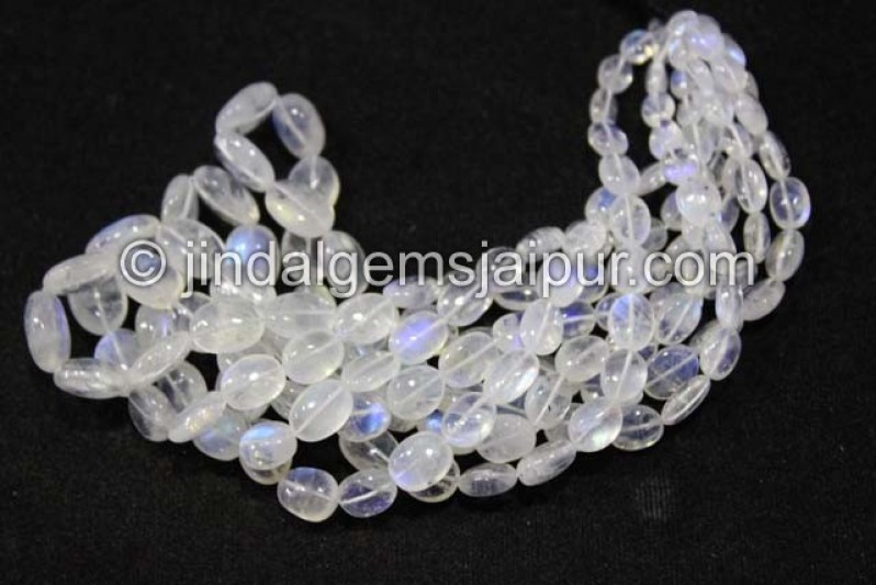 White Rainbow Far Smooth Oval Shape Beads