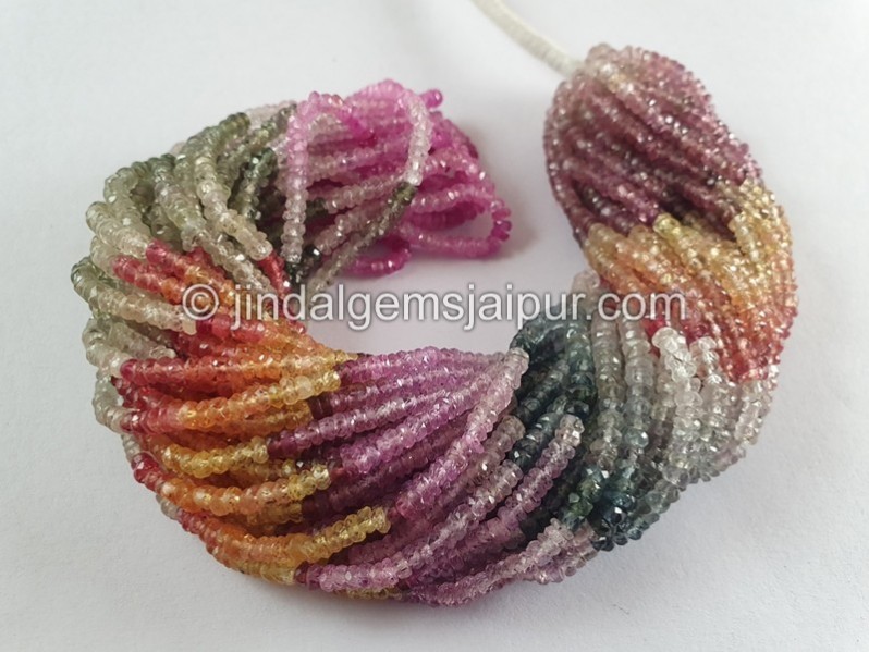 Multi Sapphire Faceted Roundelle Beads
