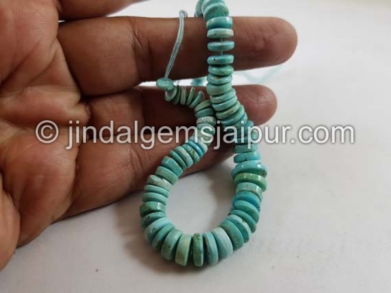 Sleeping Beauty Turquoise Smooth Tyre Beads