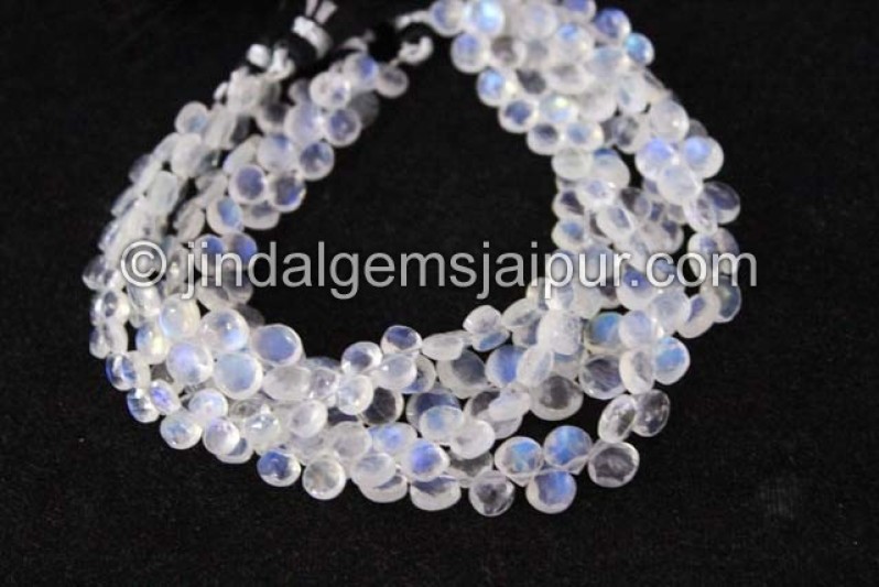 White Rainbow Far Faceted Heart Beads