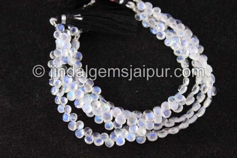 White Rainbow Faceted Heart Shape Beads