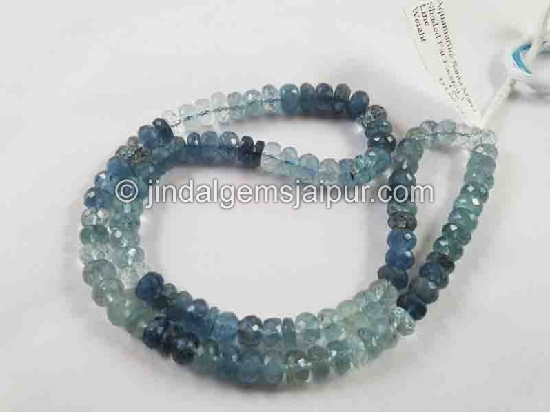 Santa Maria Aquamarine Big Shaded Faceted Beads