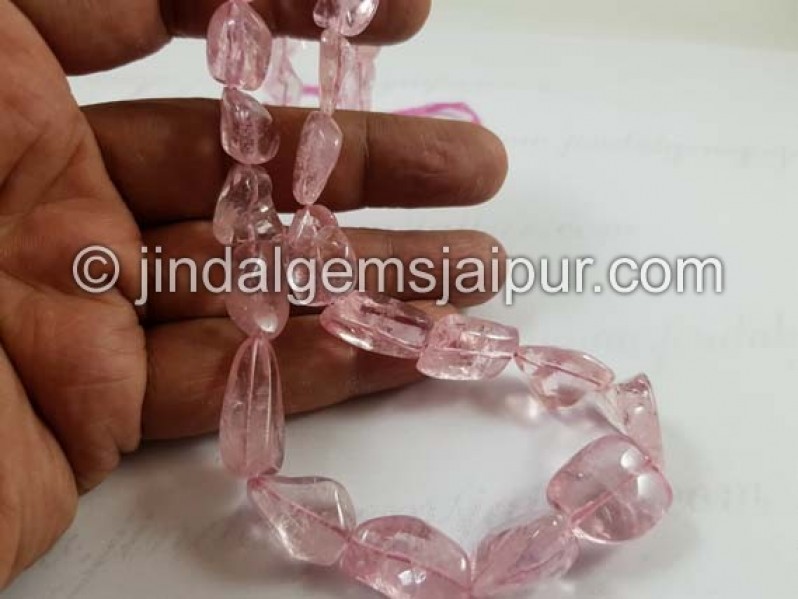 Peach Morganite Smooth Irregular Nugget Beads