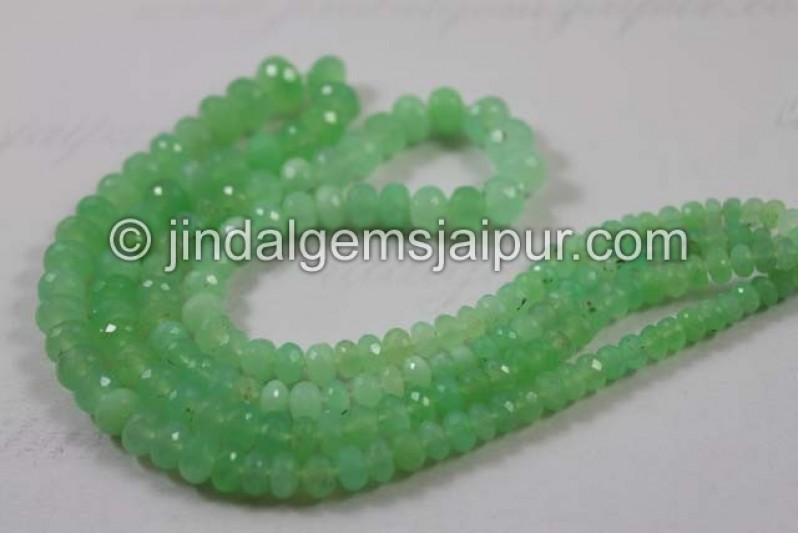 Mint Chrysoprase Far Faceted Roundelle Beads