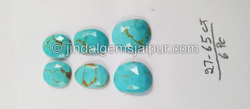 Golden Spiderweb Turquoise Rose Cut Slices