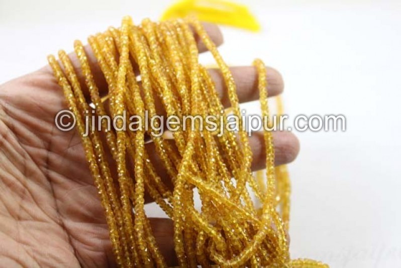 Yellowish Orange Sapphire Faceted Roundelle Beads