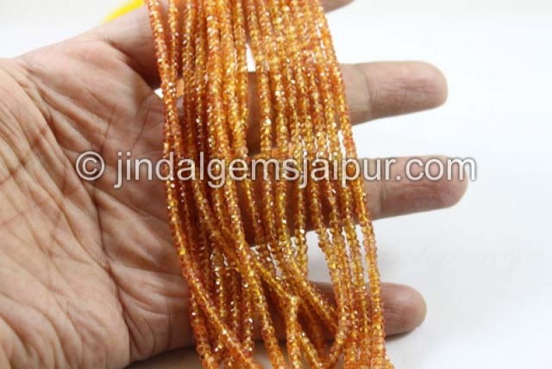 Orange Sapphire Faceted Roundelle Beads