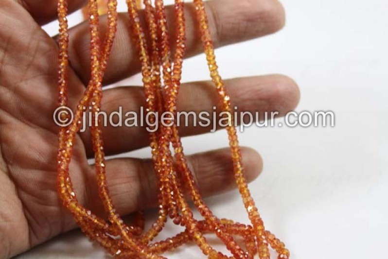 Red Padparadscha Sapphire Faceted Roundelle Beads