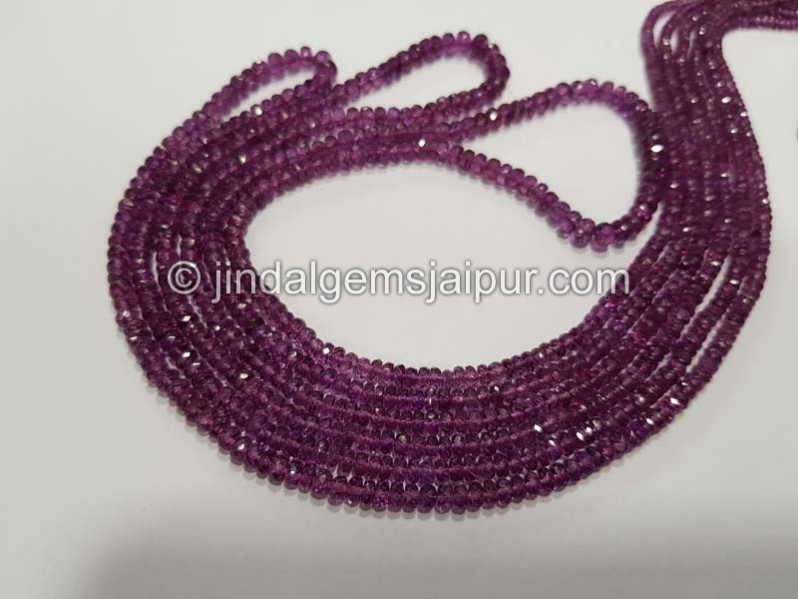Purple Rhodolite Garnet Faceted Roundelle Beads