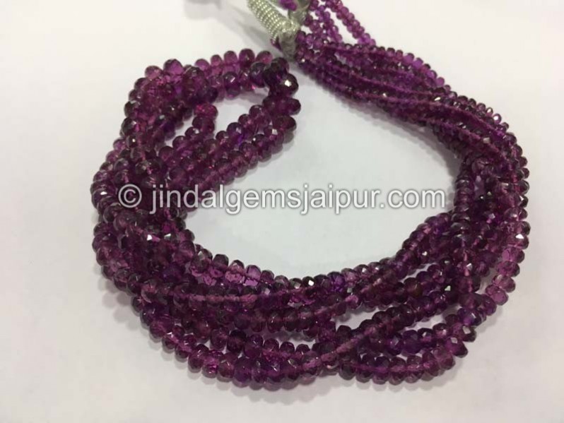 Purple Rhodolite Garnet Faceted Roundelle Beads
