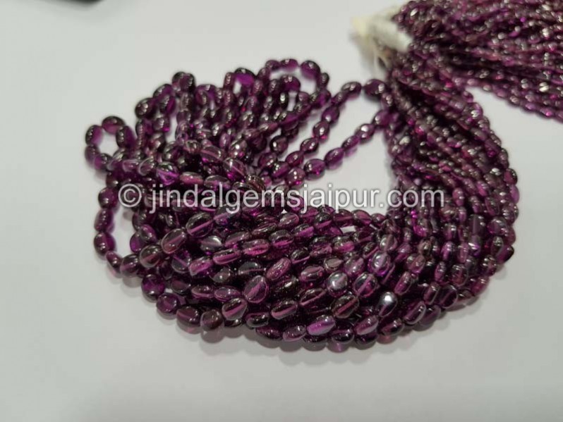 Purple Rhodolite Garnet Smooth Oval Beads