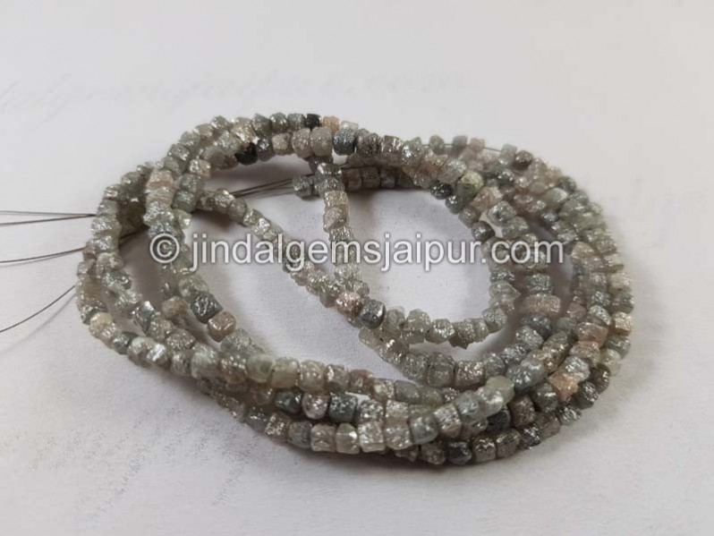 Grey Diamond Rough Cube Beads