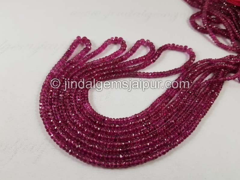 Deep Rubellite Tourmaline Faceted Roundelle Beads