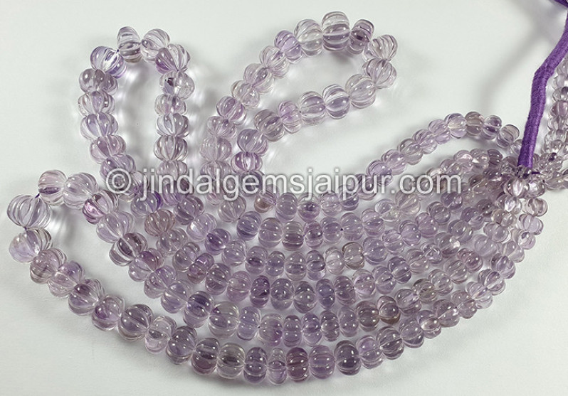 Amethyst Carved Pumpkin Shape Beads