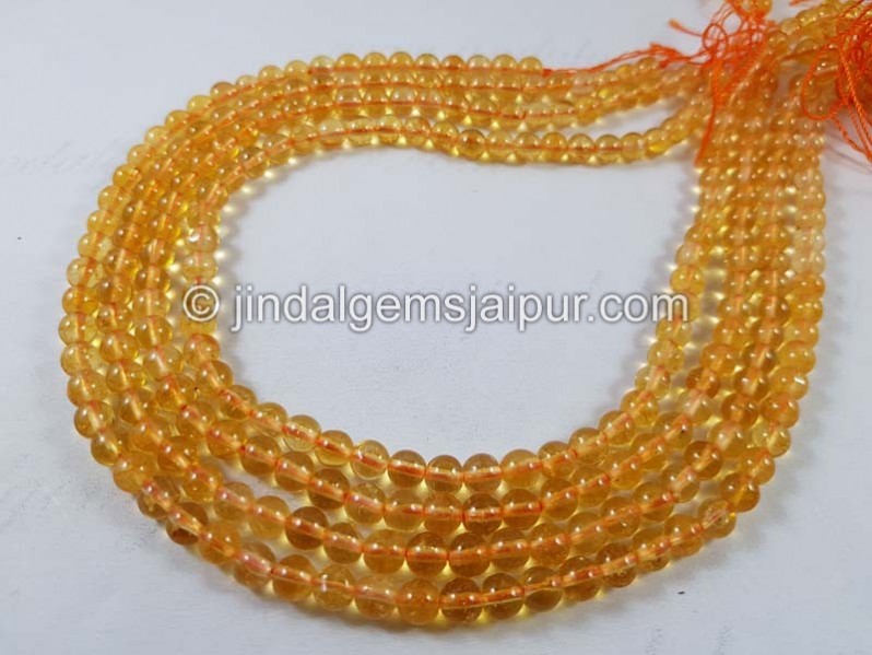 Citrine Smooth Round Beads
