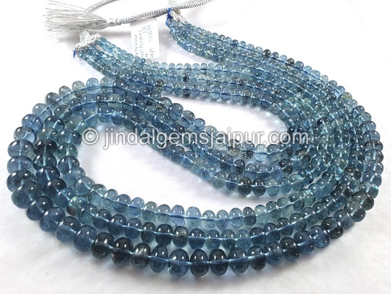 Santa Maria Aquamarine Smooth Roundelle Shape Beads