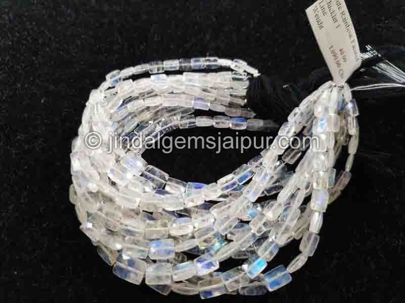 Rainbow Moonstone Faceted Chicklet Shape Beads