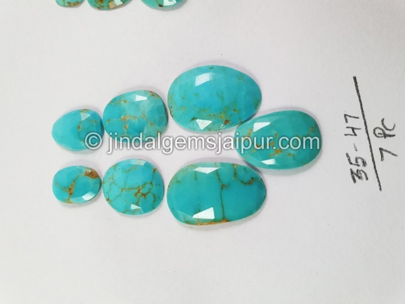 Golden Spiderweb Turquoise Rose Cut Slices