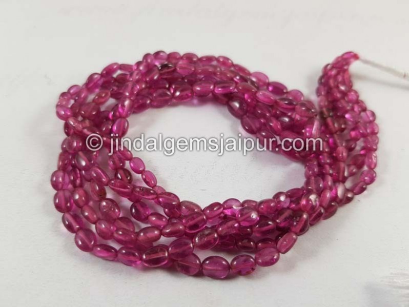 Rubellite Tourmaline Smooth Oval Beads