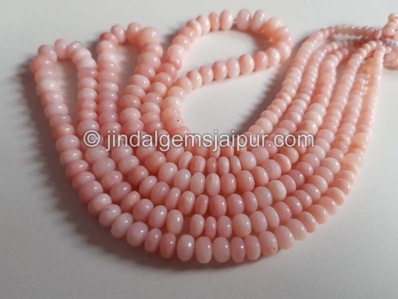 Pink Opal Smooth Roundelle Beads