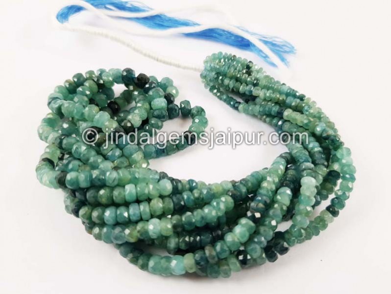 Grandidierite Shaded Faceted Roundelle Beads
