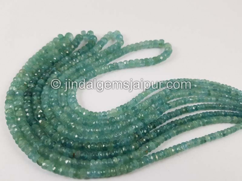 Light Paraiba Grandidierite Faceted Roundelle Beads